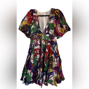RHODE Madeline Swing Dress - Psychedelic Resort or Festival Wear